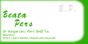 beata pers business card